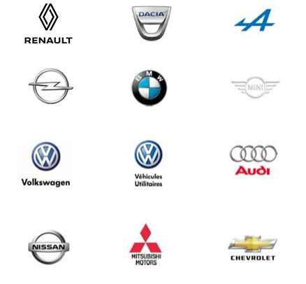 Constructeurs automobiles - Renault, Dacia, Alpine, Opel, BMW, Mini, Volkswagen, Volkswagen Utilitaires, Audi